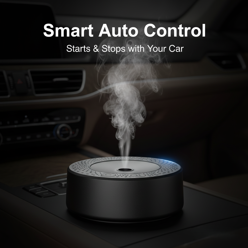 Smart Sensor Car Aroma Diffuser – Luxury Waterless Essential Oil Air Freshener with Ultrasonic Cool Mist
