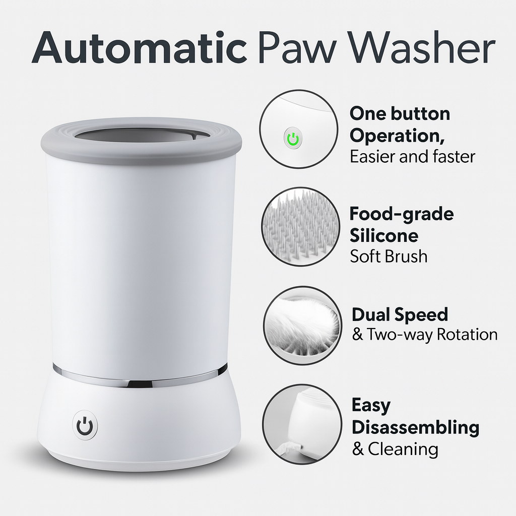 Automatic Electric Dog Paw Cleaner with Silicone Bristles