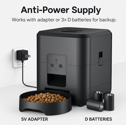 SmartFeast™ 2L Automatic Pet Feeder – WiFi & Programmable Food Dispenser for Cats & Dogs