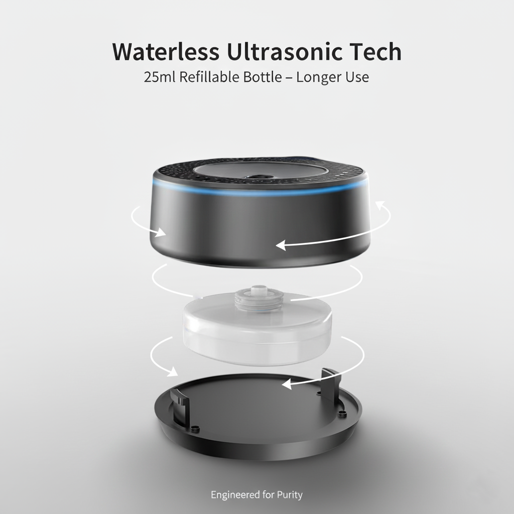 Smart Sensor Car Aroma Diffuser – Luxury Waterless Essential Oil Air Freshener with Ultrasonic Cool Mist