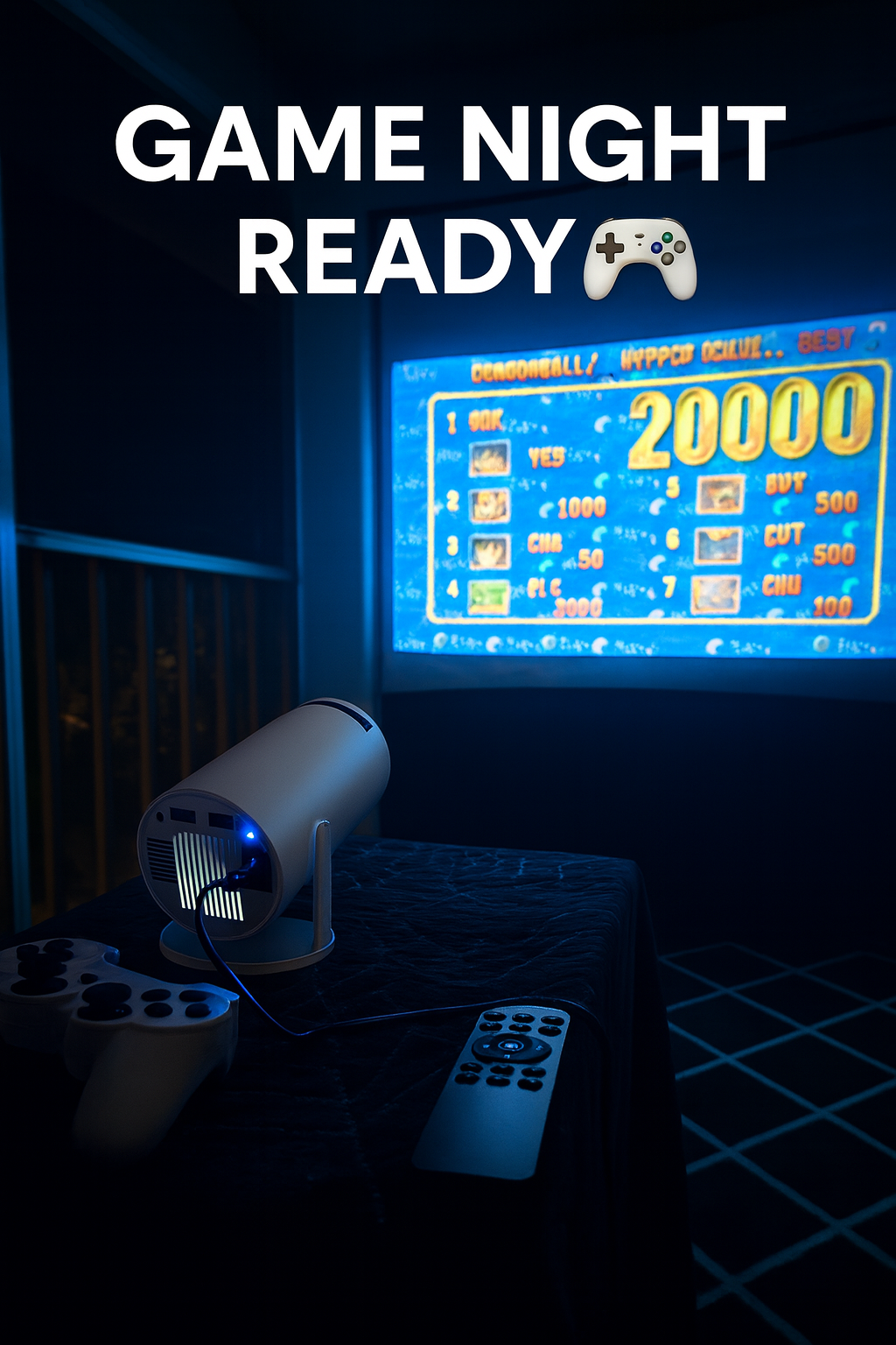  Android Smart Game Projector with Wireless Controller & IR Remote Control