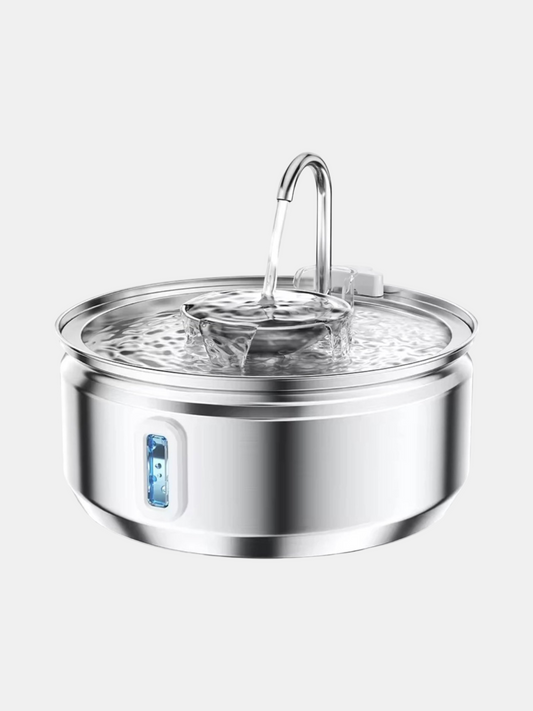 3.2L Stainless Steel Pet Water Fountain – Ultra Quiet Cat & Dog Water Dispenser with LED & Quadruple Filtration