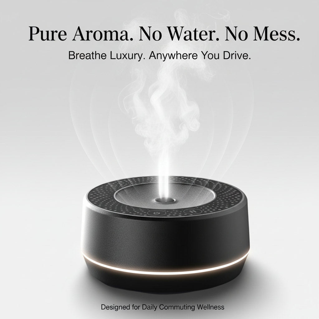 Smart Sensor Car Aroma Diffuser – Luxury Waterless Essential Oil Air Freshener with Ultrasonic Cool Mist