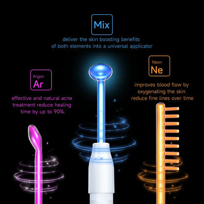 7-in-1 High Frequency Facial Wand – Professional Skin Therapy for Acne, Anti-Aging & Hair Care (Neon & Argon Tubes)