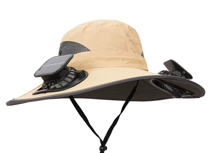Solar-Powered Cooling Fan Sun Hat – 3-Speed Adjustable, UPF 50+ Protection