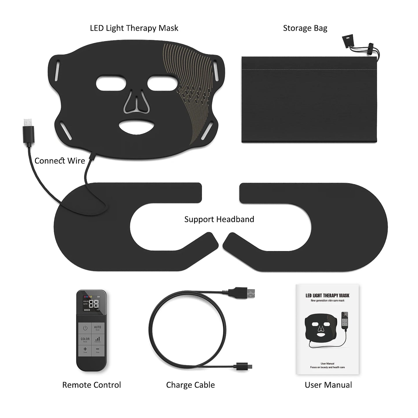 LED Red Light Facial Mask – 4 Spectrum Silicone PDT Therapy | Skin Rejuvenation, Anti-Aging, Wrinkle Removal & Acne Treatment