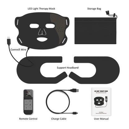 LED Red Light Facial Mask – 4 Spectrum Silicone PDT Therapy | Skin Rejuvenation, Anti-Aging, Wrinkle Removal & Acne Treatment