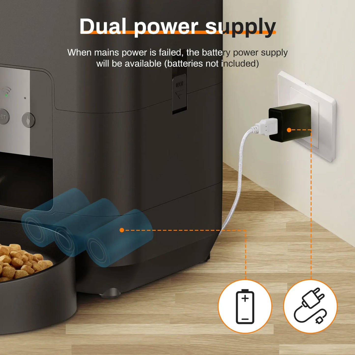SmartFeast™ 2L Automatic Pet Feeder – WiFi & Programmable Food Dispenser for Cats & Dogs