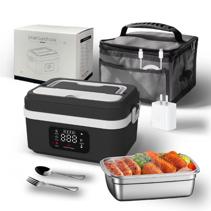 Portable Cordless Electric Lunch Box – Rechargeable Self-Heating Food Warmer for Office, Travel & Car