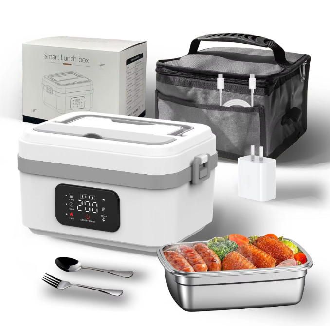 Portable Cordless Electric Lunch Box – Rechargeable Self-Heating Food Warmer for Office, Travel & Car