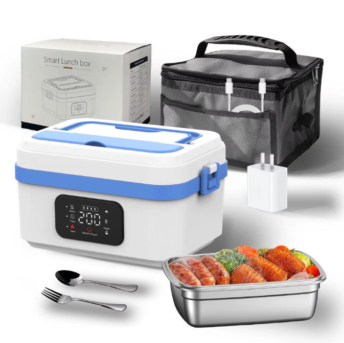 Portable Cordless Electric Lunch Box – Rechargeable Self-Heating Food Warmer for Office, Travel & Car