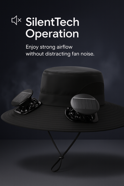 Solar-Powered Cooling Fan Sun Hat – 3-Speed Adjustable, UPF 50+ Protection