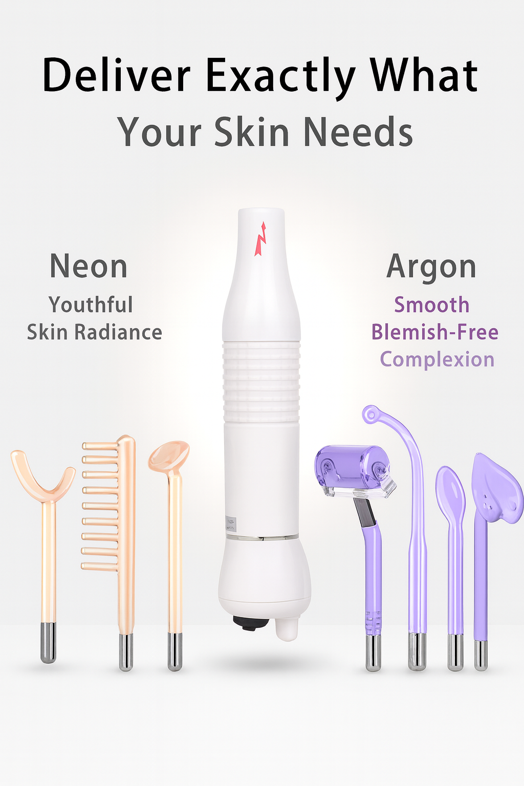 7-in-1 High Frequency Facial Wand – Professional Skin Therapy for Acne, Anti-Aging & Hair Care (Neon & Argon Tubes)